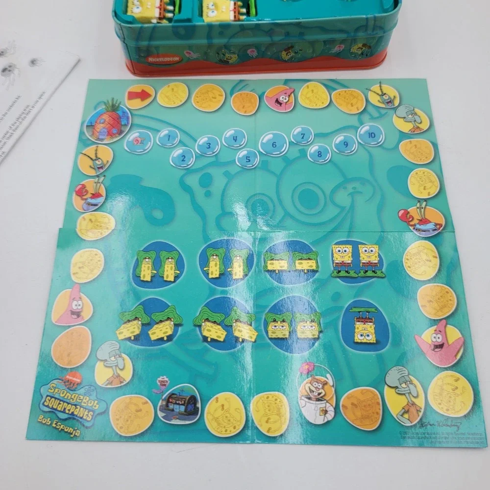 SpongeBob SquarePants Splash-N-Roll Board Game Mattel B0824 Complete in Tin